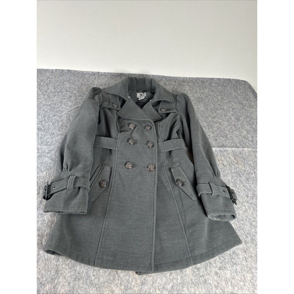 Worthington Coat Sz Small Women's Classic Pea‎ Coat Jacket Gray